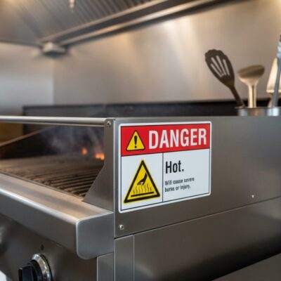 Danger Hot. Will cause severe burns or injury.