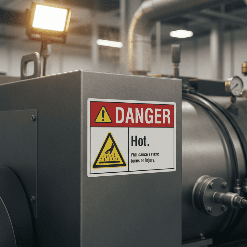 Danger Hot. Will cause severe burns or injury. - Image 2