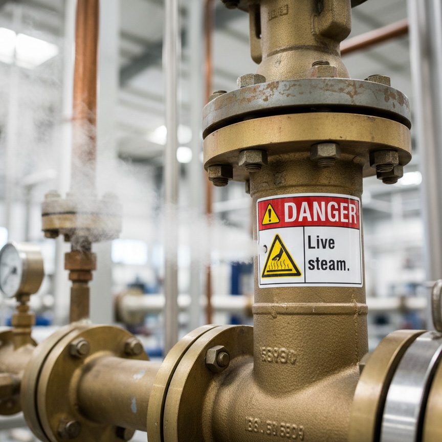 Danger Live steam.