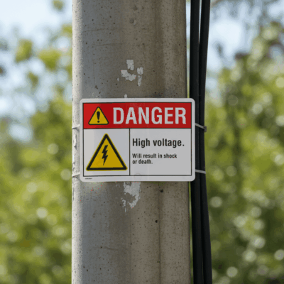 Danger High voltage. Will result in shock or death.