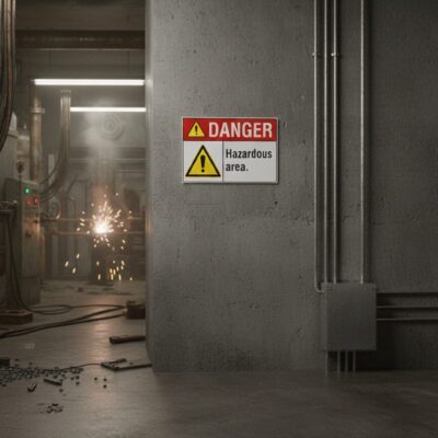 Danger Hazardous area.