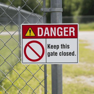 Danger Keep this gate closed.
