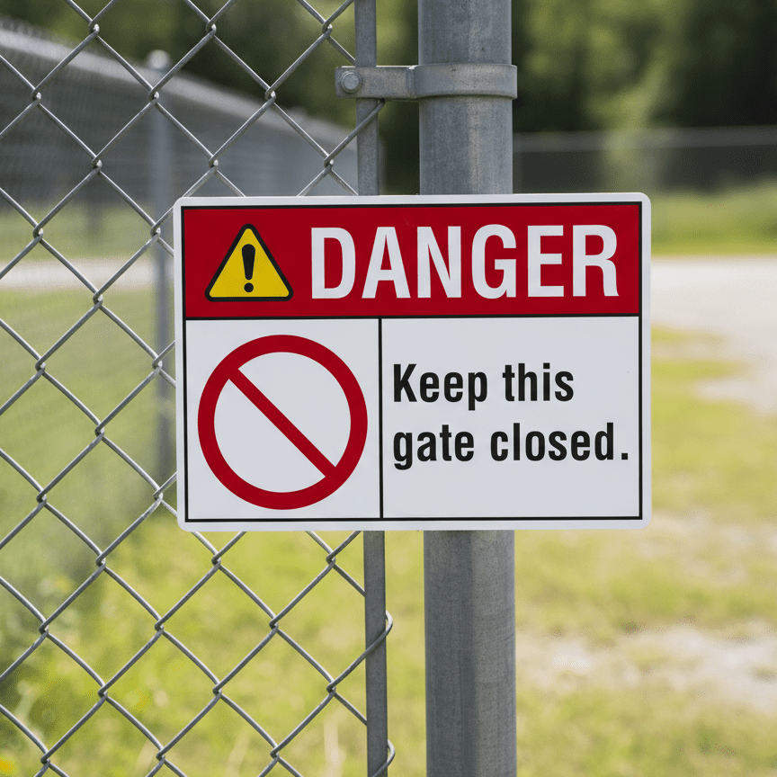 Danger Keep this gate closed.