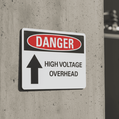 Danger High voltage overhead
