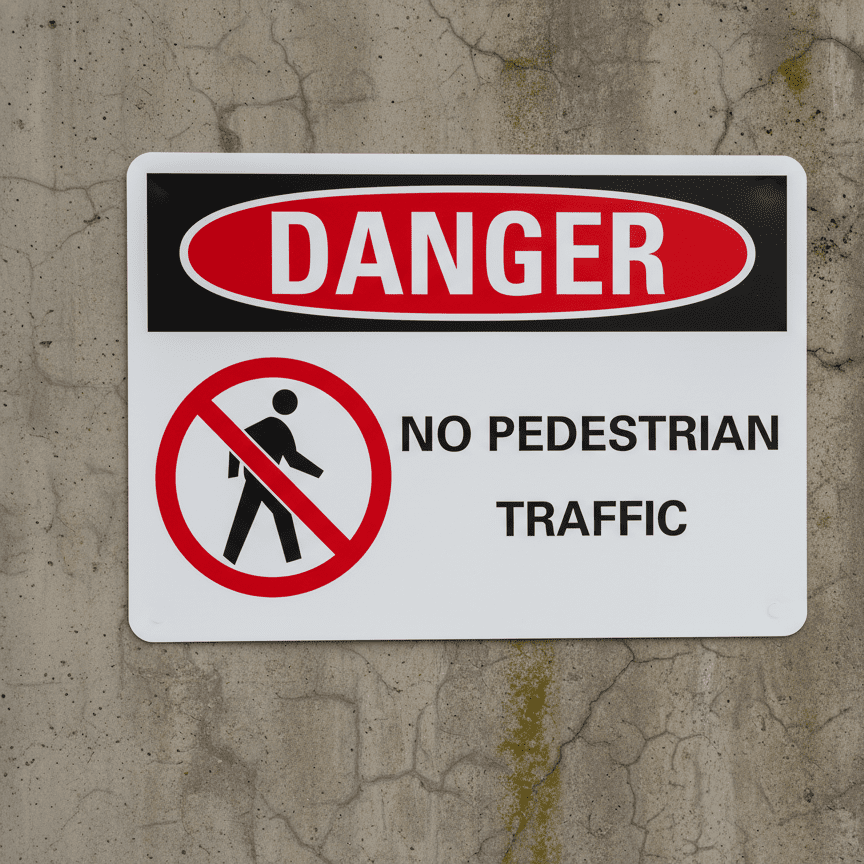 Danger No pedestrian traffic