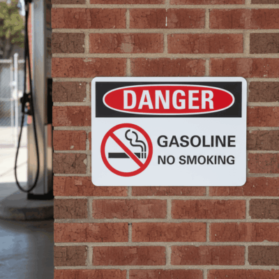 Gasoline no smoking English