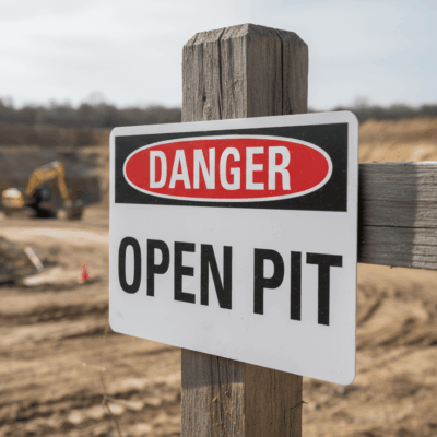 Danger Open pit