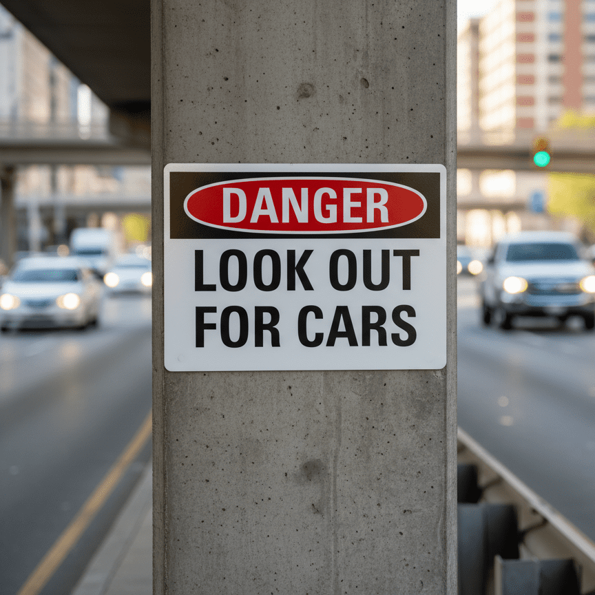 Danger Look out for cars - Image 2