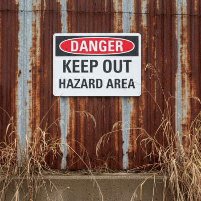 Danger Keep out hazard area