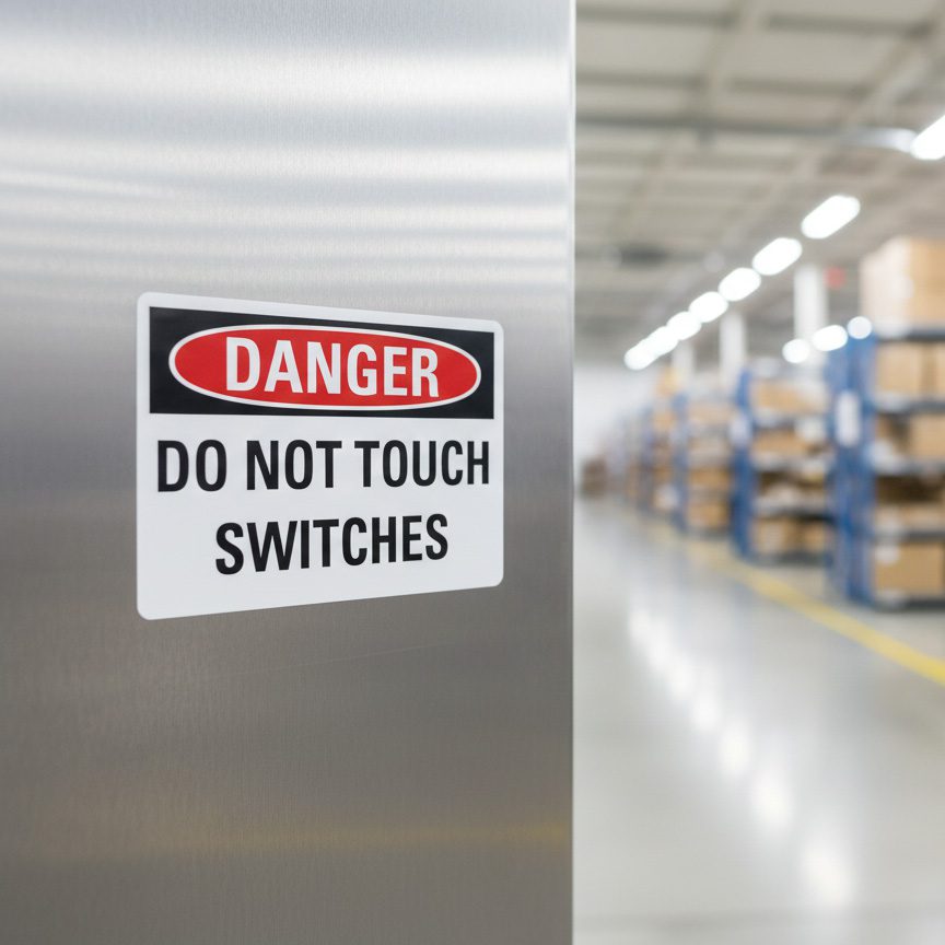 Danger Do not touch switches