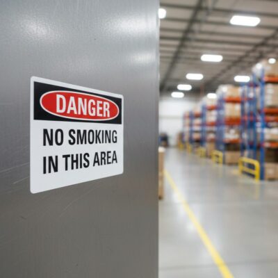 Danger No smoking in this area