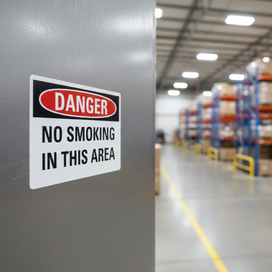 Danger No smoking in this area