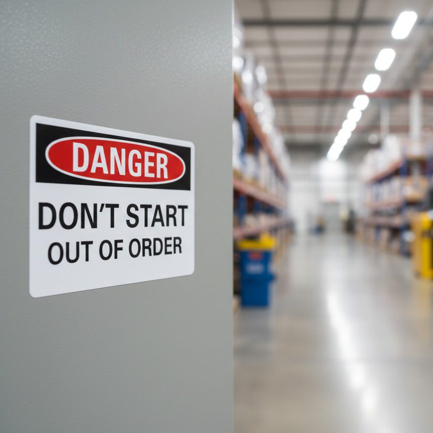 Danger Don't start out of order