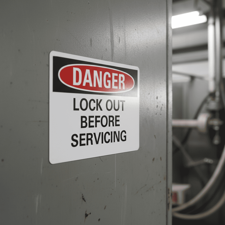 Danger Lock out before servicing - Image 2