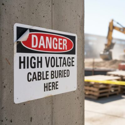 Danger High voltage cable buried here