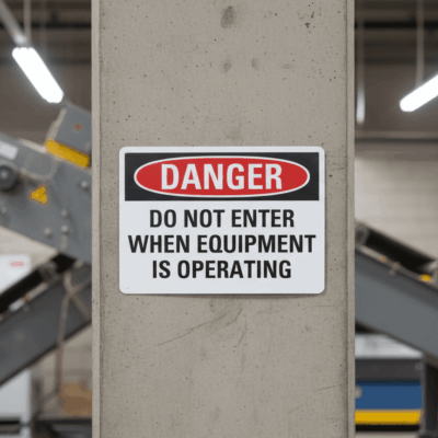 Danger Do not enter when equipment is operating