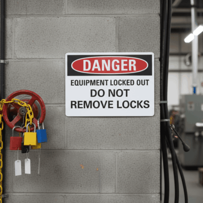 Danger Equipment locked out do not remove locks