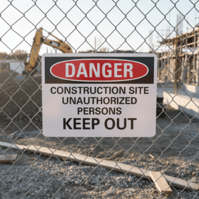 Danger Construction site unauthorized persons keep out
