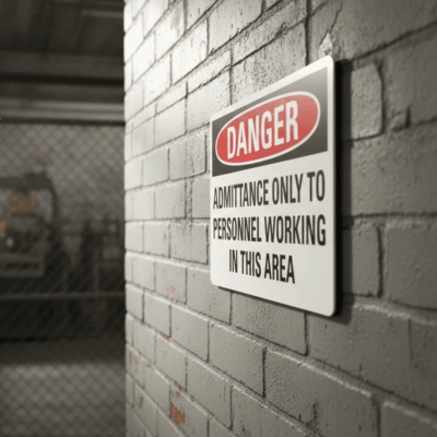 Danger Admittance only to personnel working in this