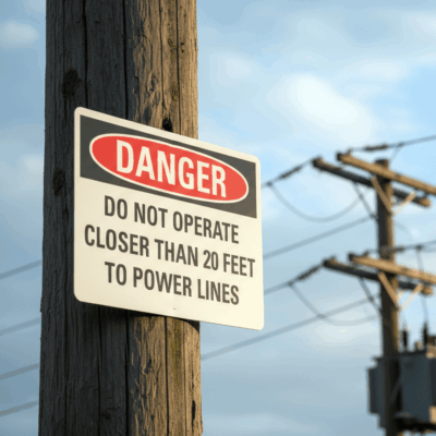 Danger Do not operate closer than 20 feet to power