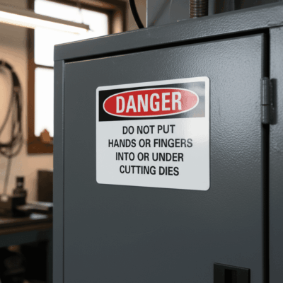 Danger Do not put hands or fingers into or under