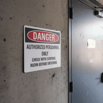 Danger Authorized personnel only check with control