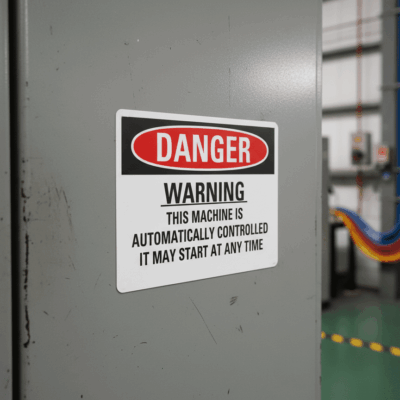 Danger Warning this machine is automatically controlled