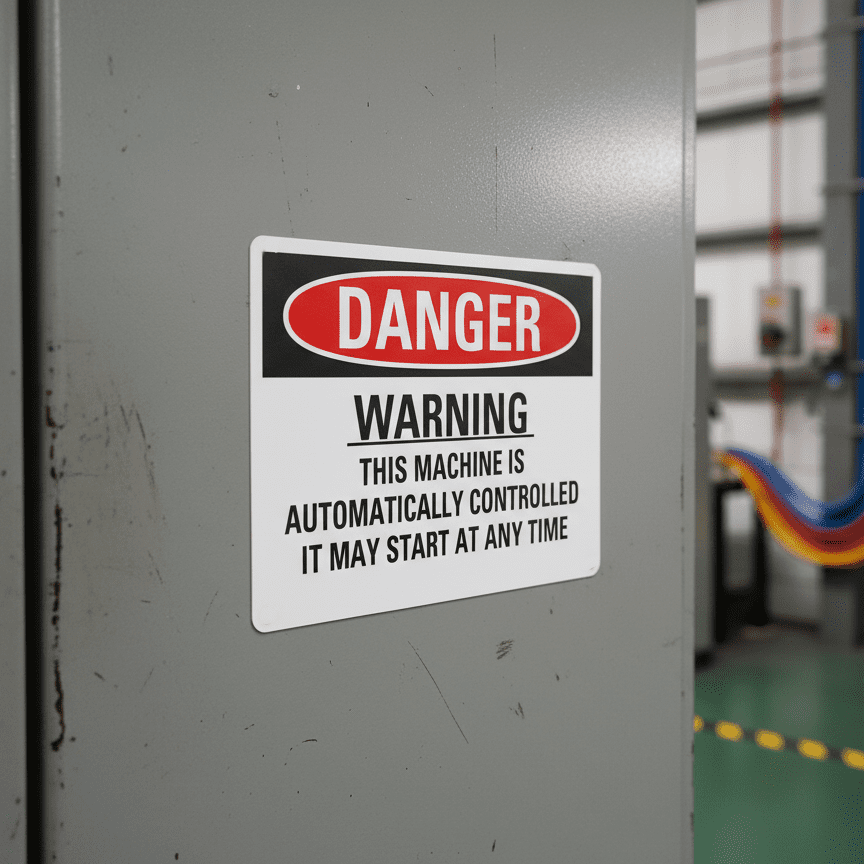 Danger Warning this machine is automatically controlled