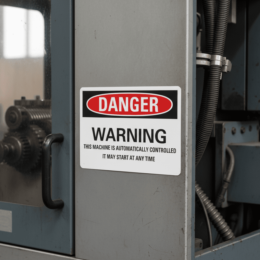 Danger Warning this machine is automatically controlled