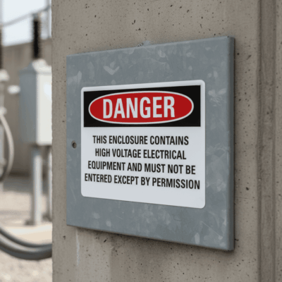 Danger This enclosure contains high voltage electrical