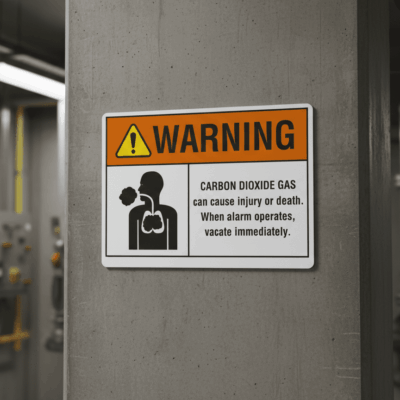 Warning Carbon dioxide gas can cause injury or death.
