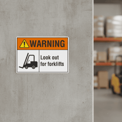 Warning Look out for forklifts