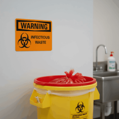 Warning Infectious waste
