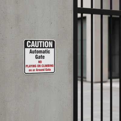 Caution Automatic Gate No Playing Or Climbing