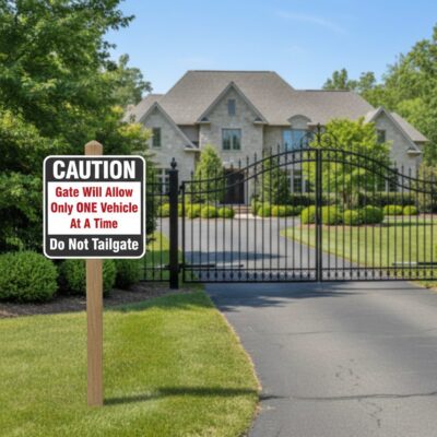 Caution Gate Will Allow Only One Vehicle At