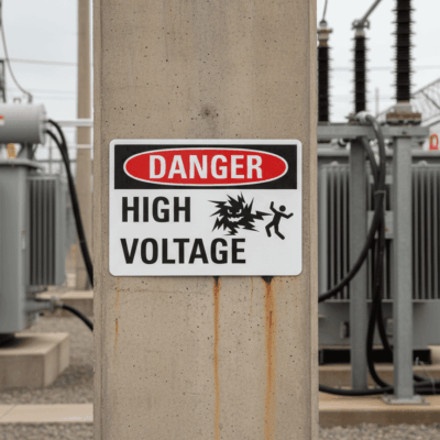 Danger High Voltage (W/Sym)