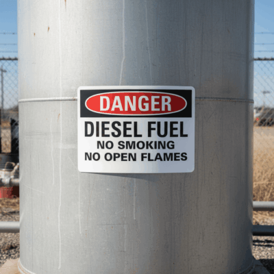 Danger Diesel Fuel No Smoking No Open Flames