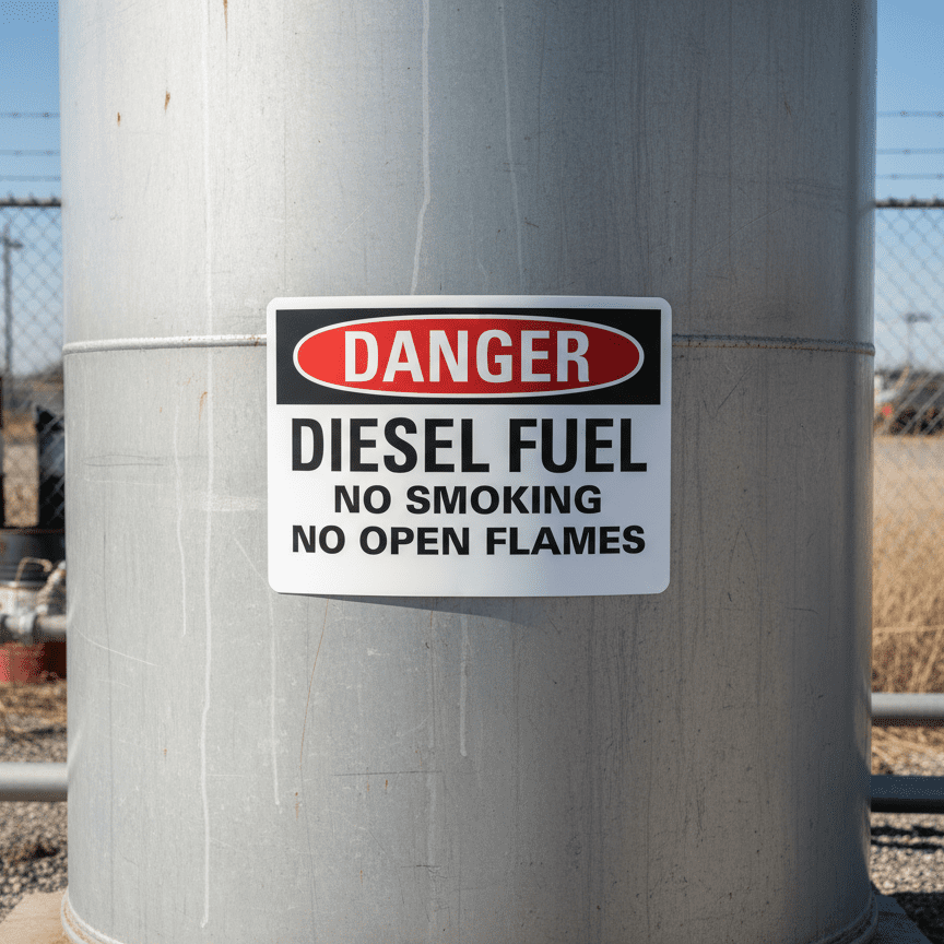 Danger Diesel Fuel No Smoking No Open Flames