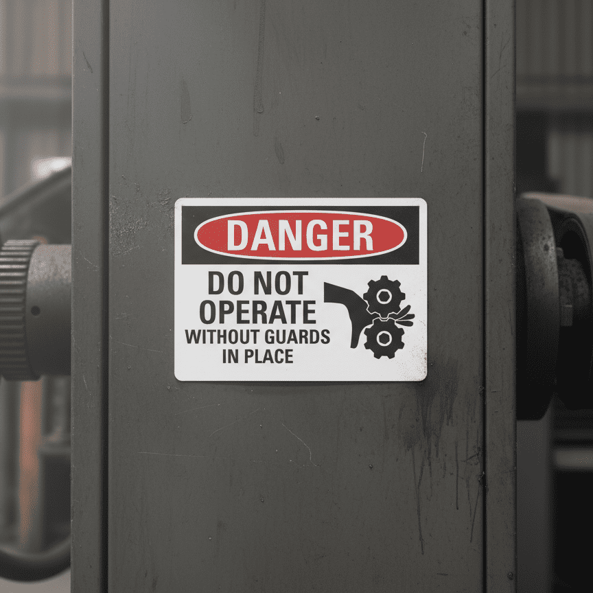 Danger Do Not Operate Without Guards In Place (W/Sym) - Image 2