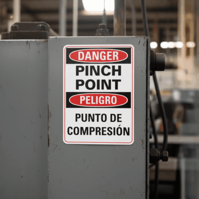 Danger Pinch Point (Bilingual)