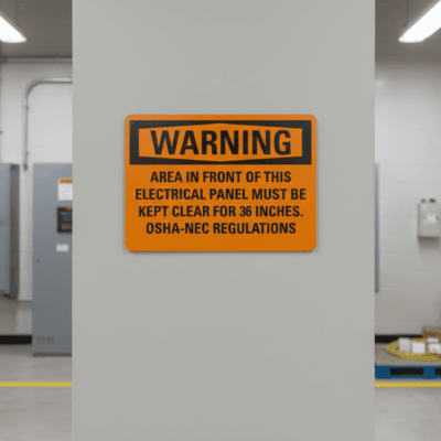 Warning Area In Front Of This Electrical Panel Must Be Kept
