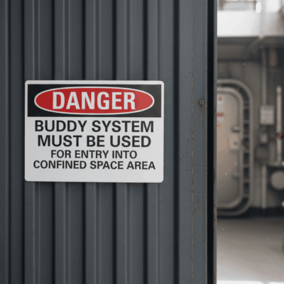 Danger Buddy System Must Be Used For Entry Into