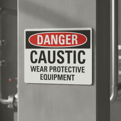 Danger Caustic Wear Protective Equipment