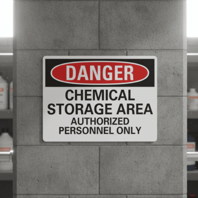 Danger Chemical Storage Area Authorized Personnel Only