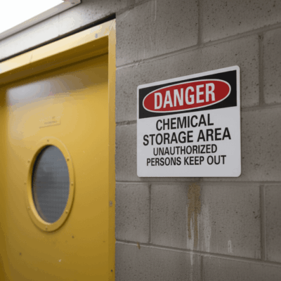 Danger Chemical Storage Area Unauthorized Persons