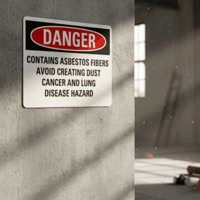 Danger Contains Asbestos Fibers Avoid Creating Dust Cancer