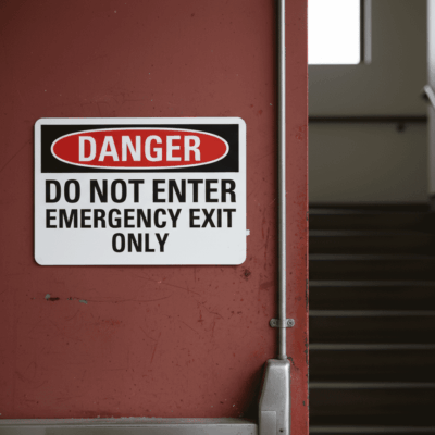 Danger Do Not Enter Emergency Exit Only