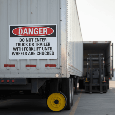 Danger Do Not Enter Truck Or Trailer With Forklift