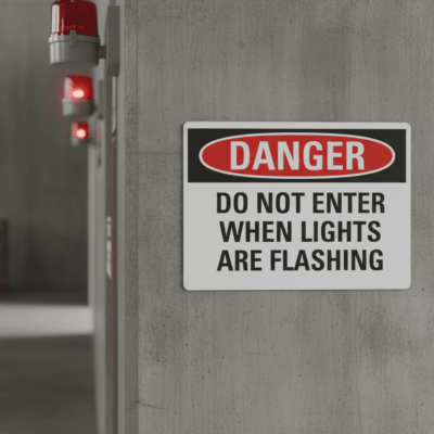 Danger Do Not Enter When Lights Are Flashing