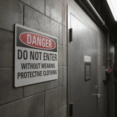 Danger Do Not Enter Without Wearing Protective Clothing
